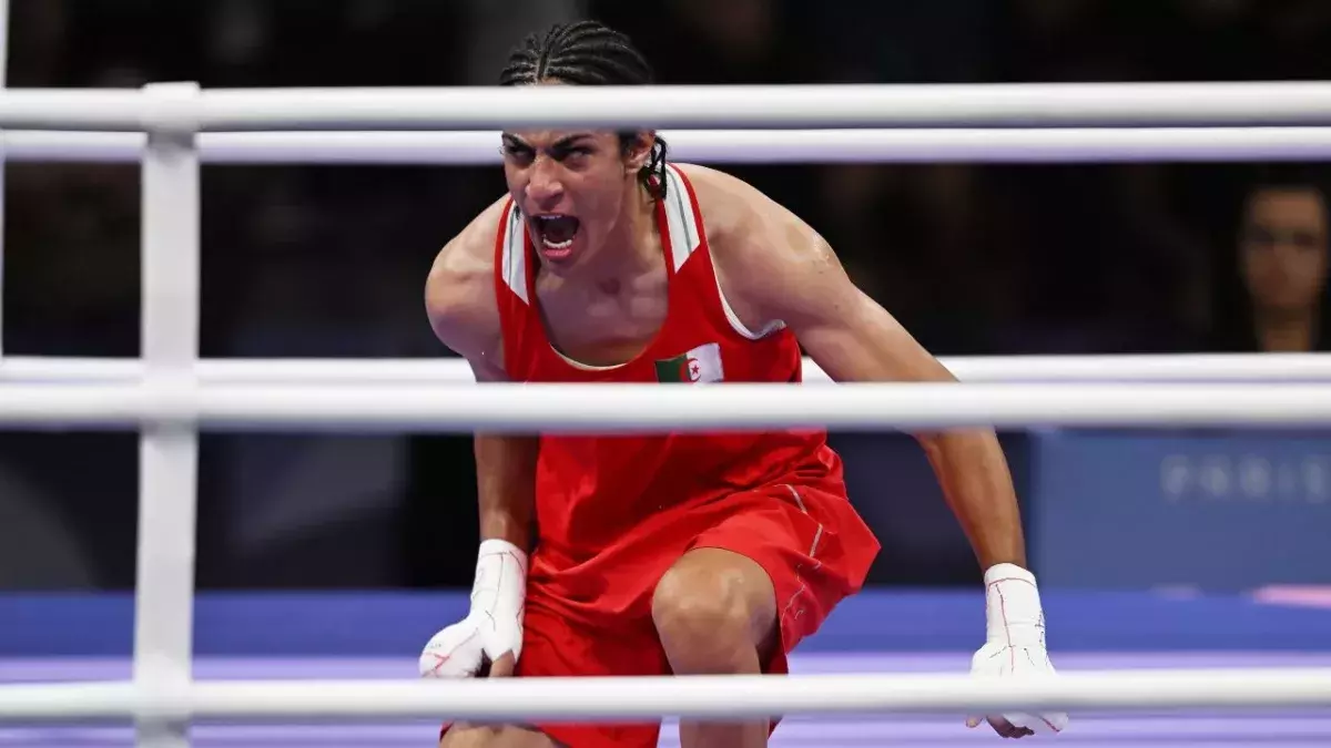 Imane Khelif aux JO de Paris 2024. 