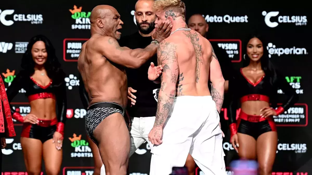 Mike Tyson a asséné une gifle à Jake Paul avant leur affrontement.