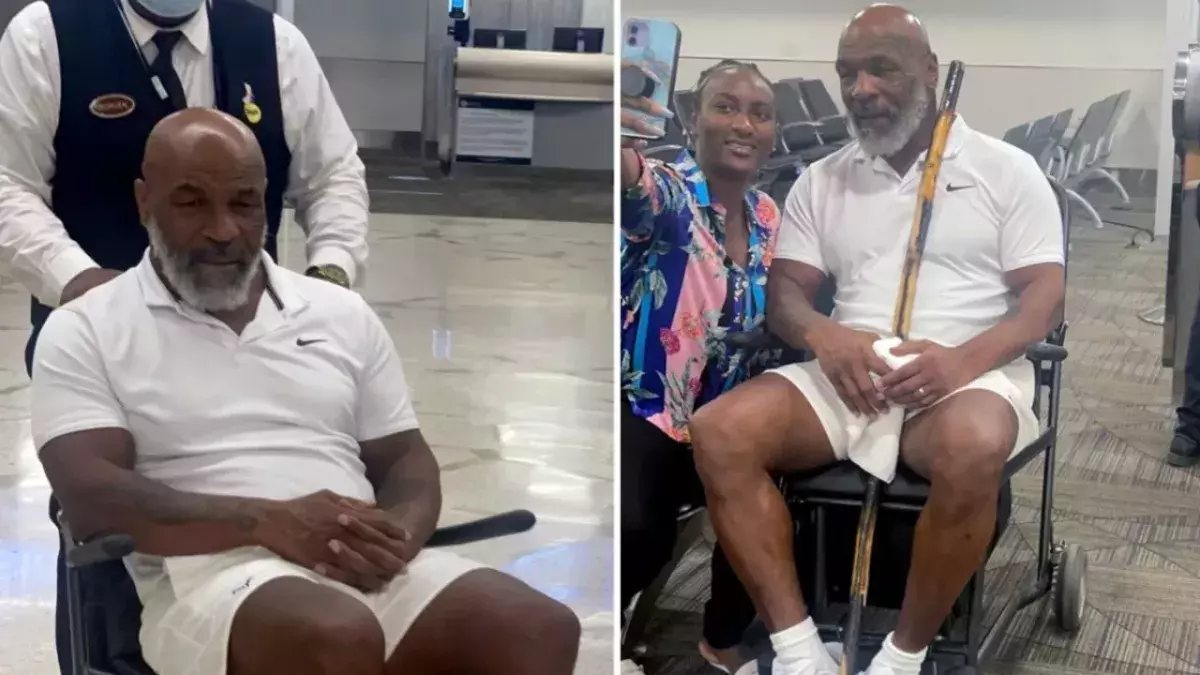 Mike Tyson est apparu en fauteuil roulant à l'aéroport de Miami. 