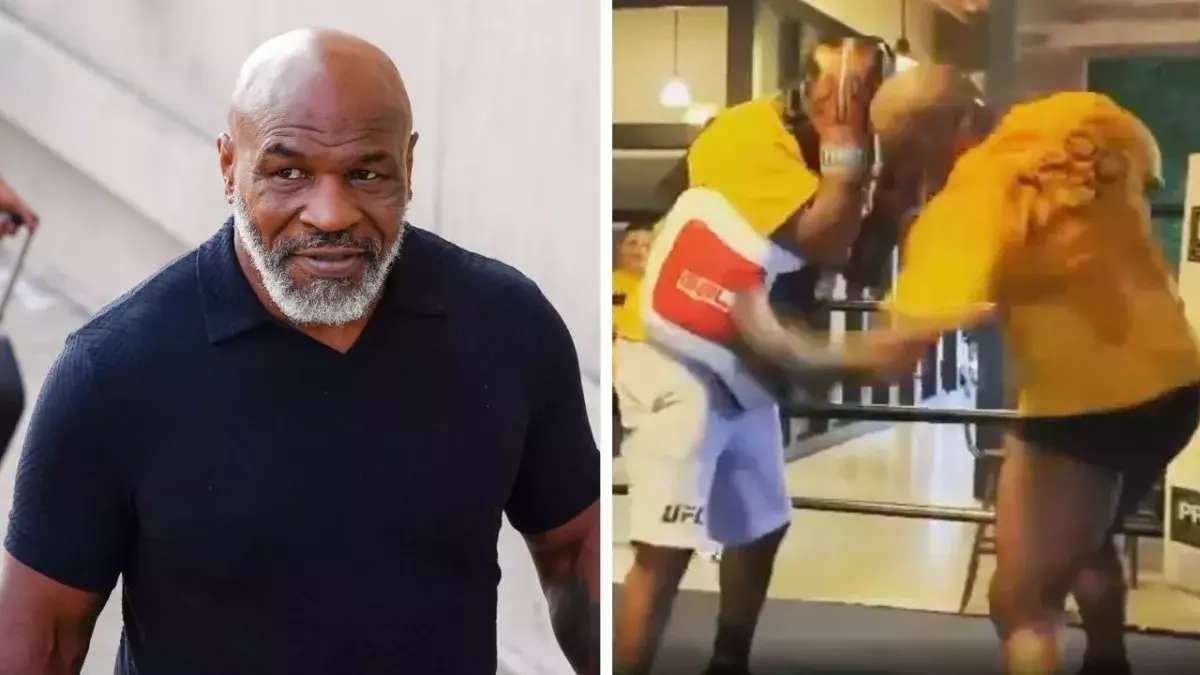 Mike Tyson s'entraine avec Rafael Cordeiro. 