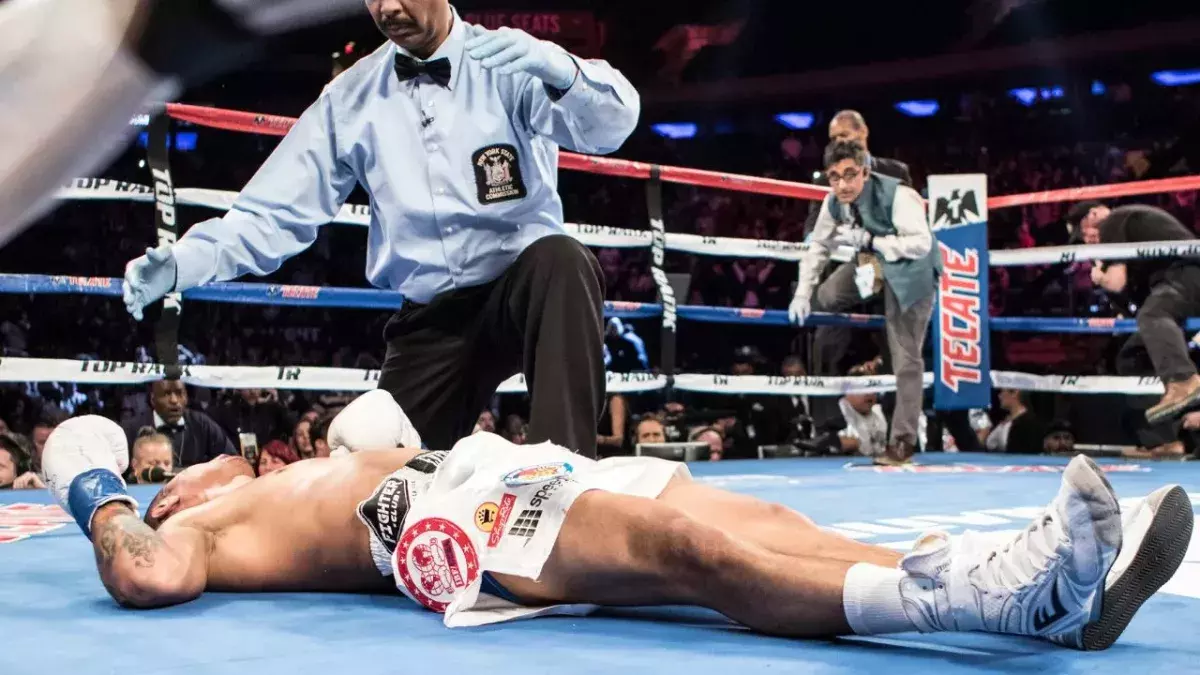 Un boxeur mis KO. 