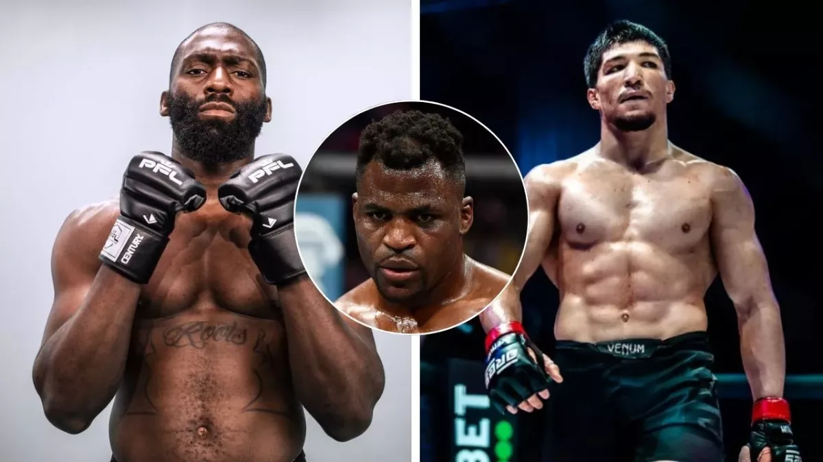 Francis Ngannou voit Cédric Doumbé avoir plus d'avantes que Baki dans leur combat au PFL Paris 2. 