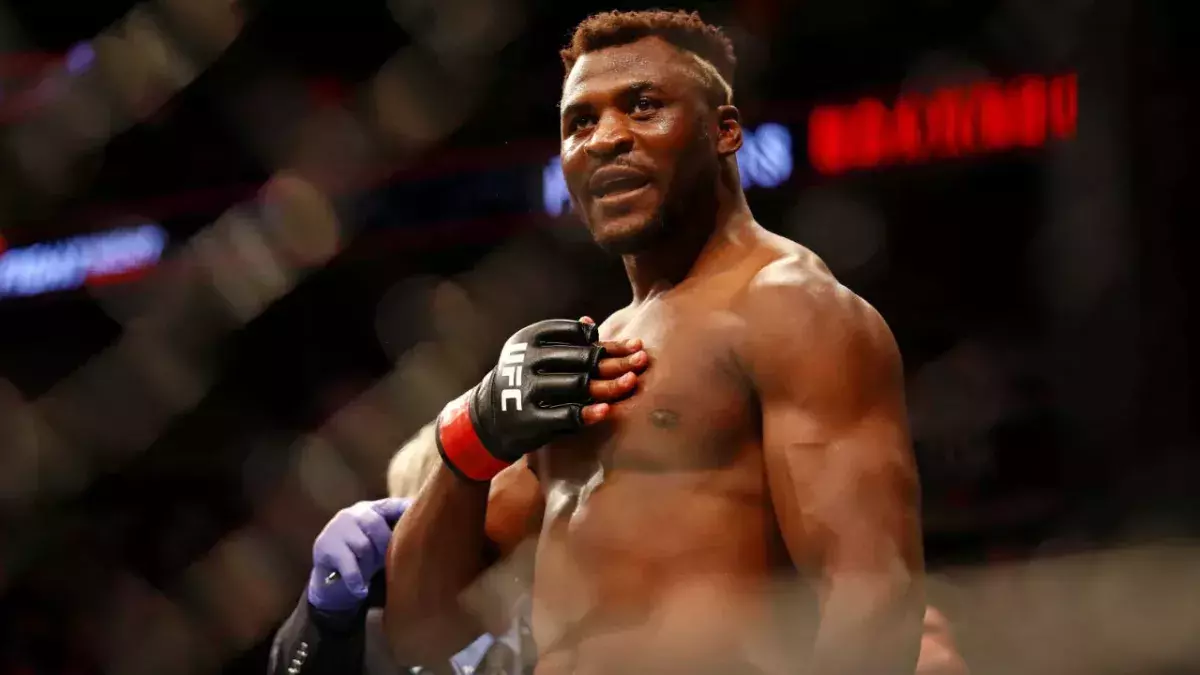 Francis Ngannou dans la cage