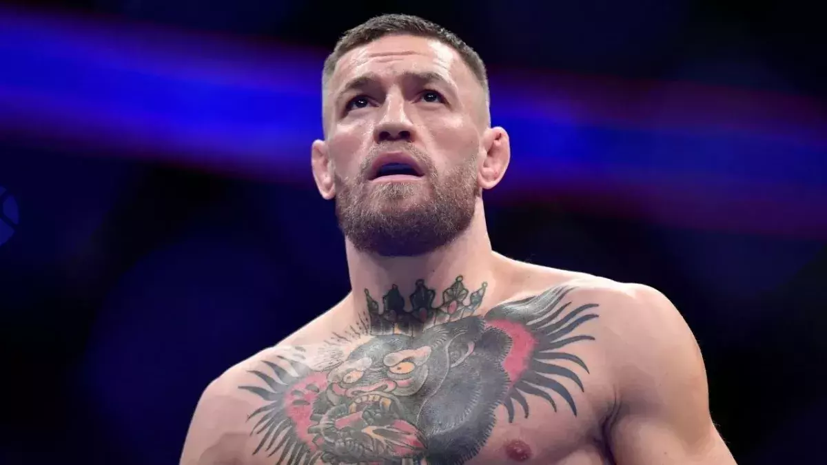 Conor McGregor avant son combat face à Dustin Poirier à l'UFC 264. 