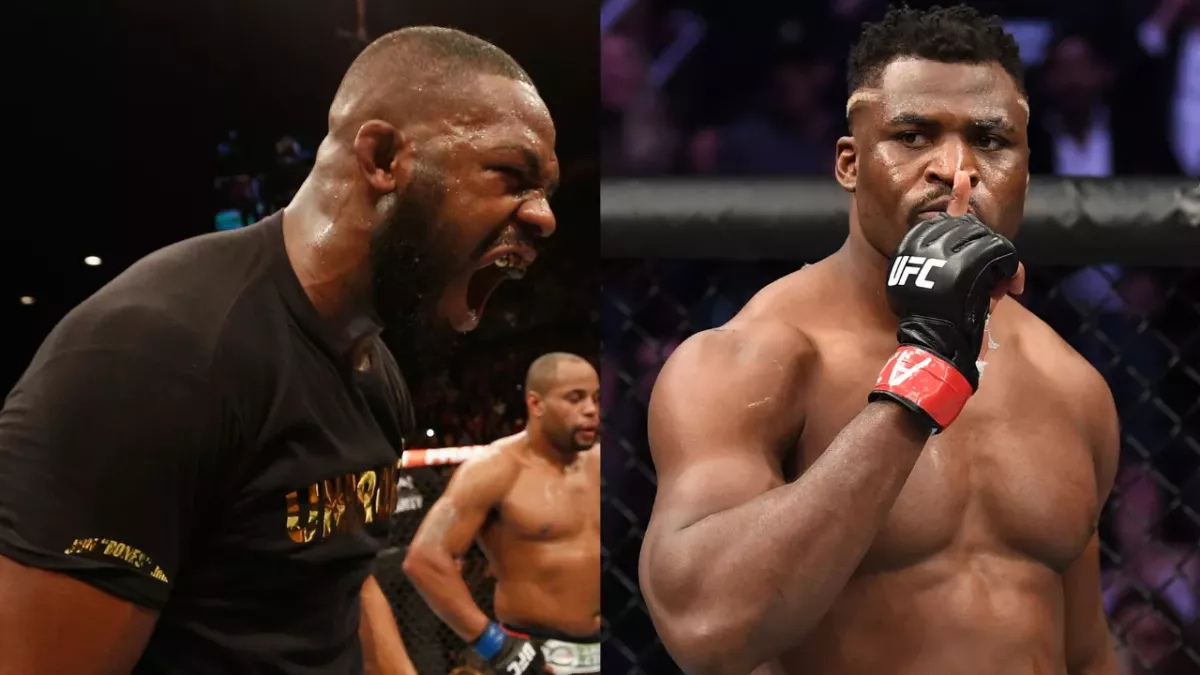 Francis Ngannou et Jon Jones