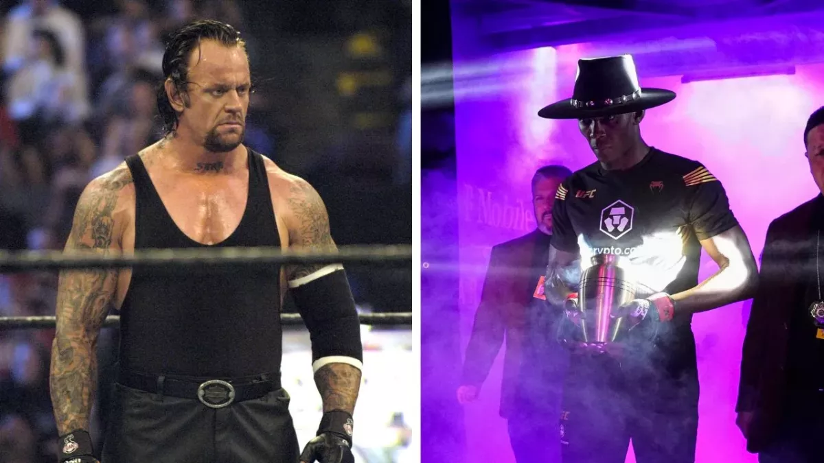 Israel Adesanya a imité l'entrée de l'Undertaker avant son combat face à Jared Cannonier à l'UFC 276. 