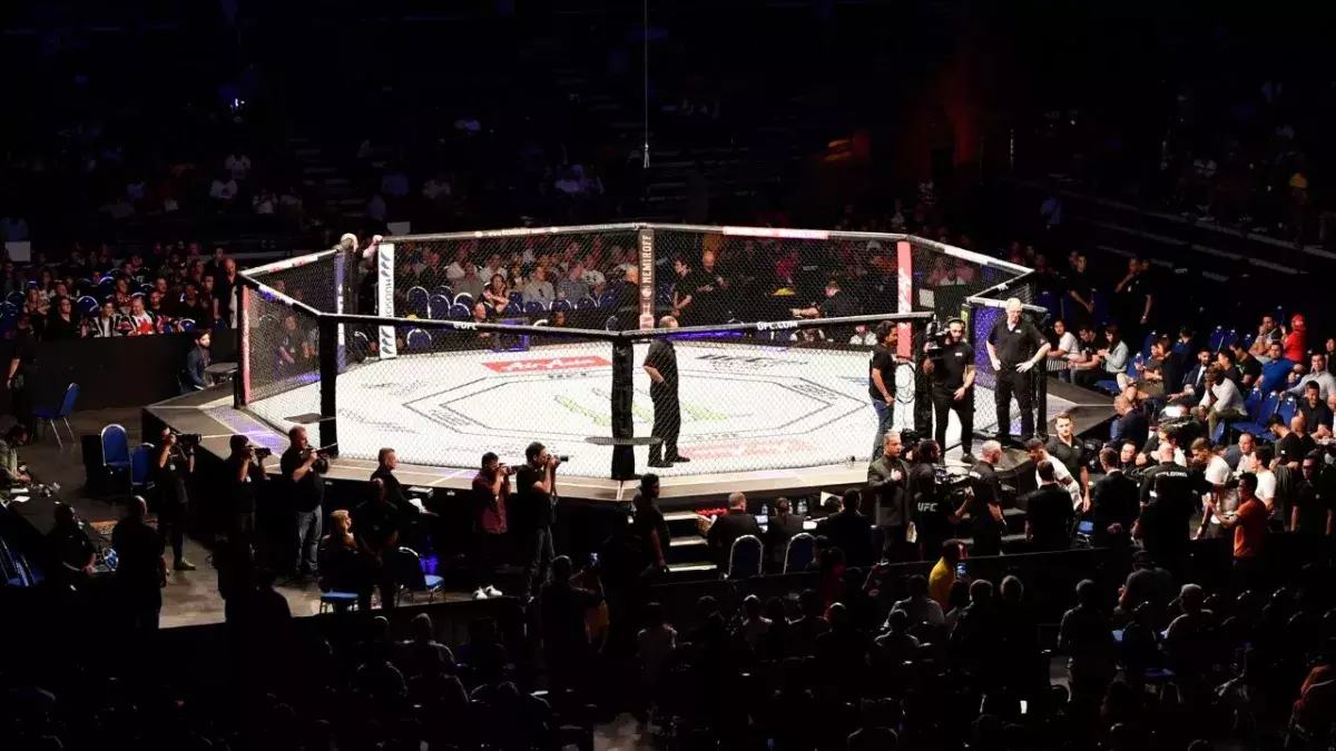 Les combats se déroulent dans un octogone à l'UFC. 