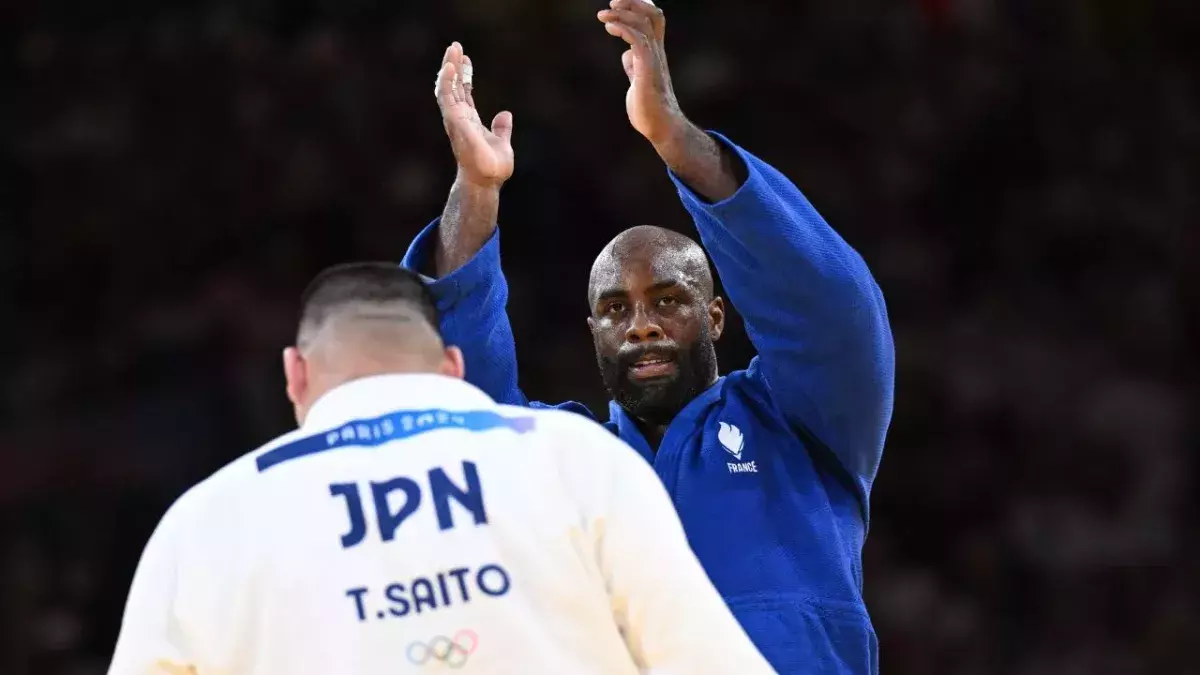 Teddy RIner a vaincu Tatsuru Saito à 2 reprises en finale de l'épreuve par équipe aux JO de Paris 2024. 