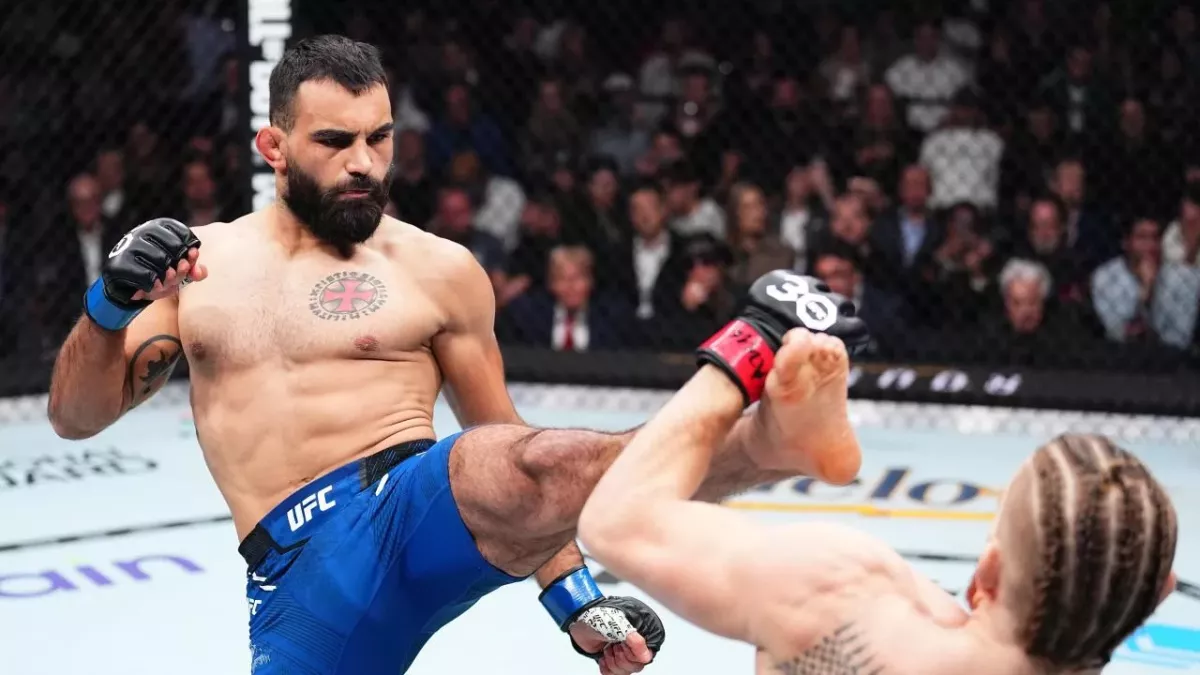 Benoit Saint-Denis dans le cage de l'UFC