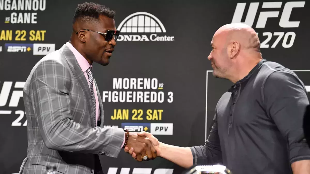 Francis Ngannou et Dana White 
