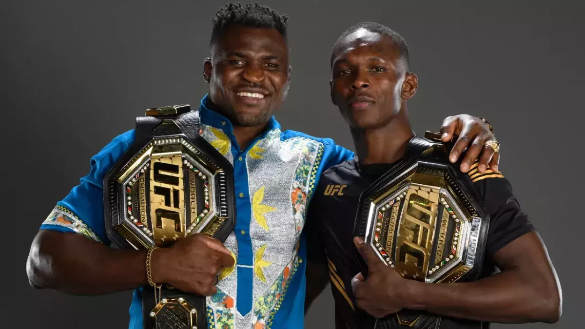 Francis Ngannoyu et Israel Adesanya