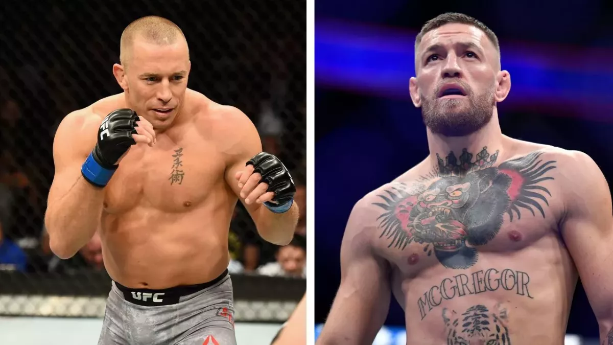 Georges St-Pierre et Conor McGregor, deux légendes de l'UFC. 