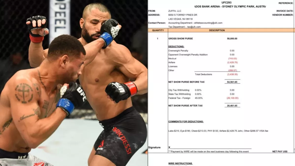 John Makdessi a dévoilé sa fiche de paie de l'UFC 293. 