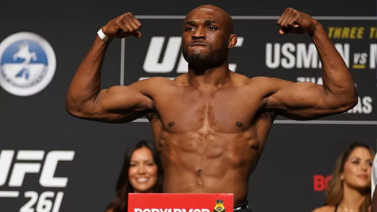 Kamaru Usman à la pesée de l'UFC