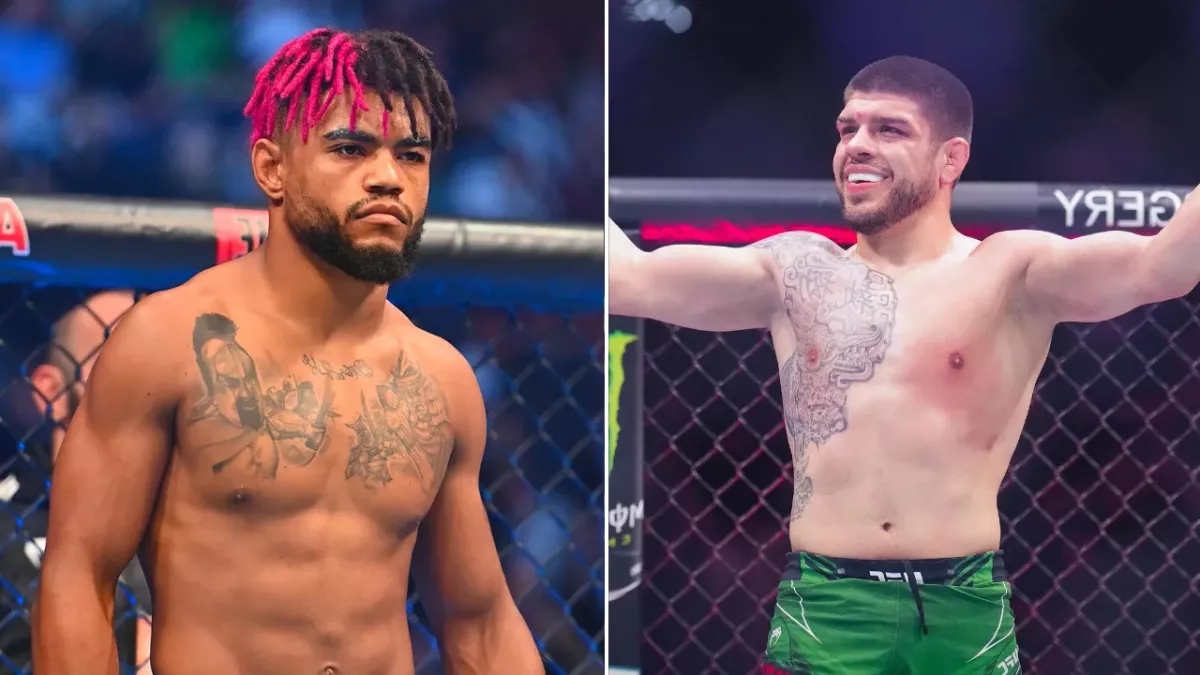 Morgan Charrière et Chepe Mariscal dans la cage de l'UFC