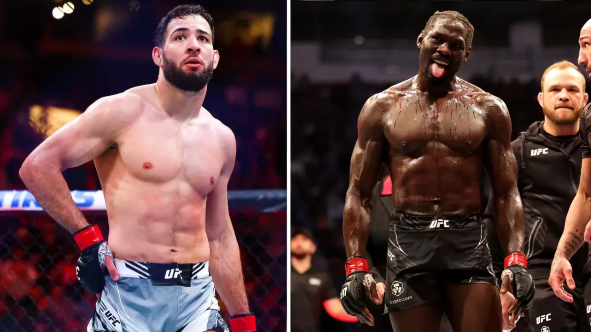 Nassourdine Imavov et Jared Cannonier dans le cage de l'UFC