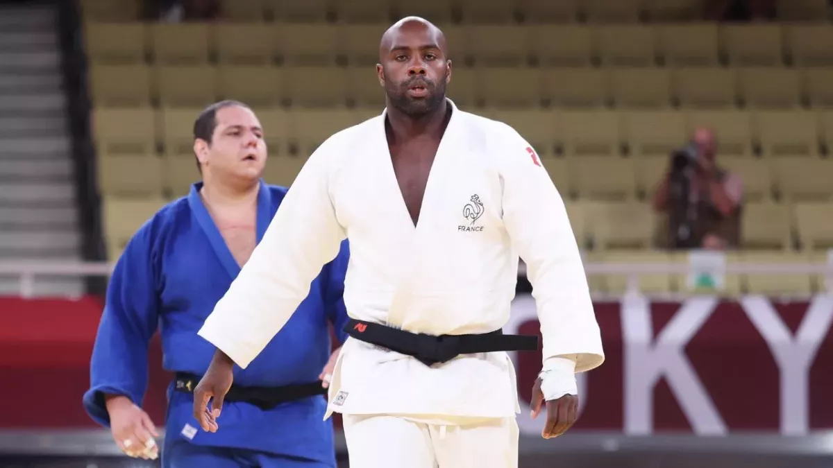 Teddy Riner lors des Jeux olympiques de Tokyo en 2021. 